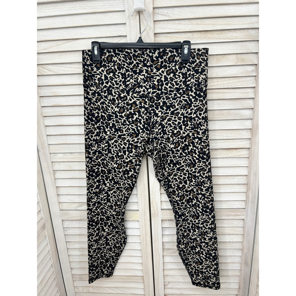 Fabletics Powerhold Leggings XXL/1X Cheetah Print High Waist 7/8 Length Athletic